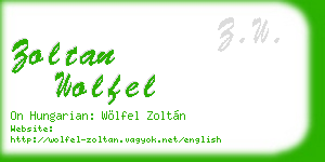 zoltan wolfel business card